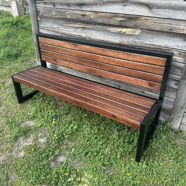 Лавка паркова Лофт зі спинкою 4090310100503 фото