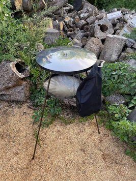 Сковорода из диска САДЖ с крышкой из нержавеющей стали и чехлом 60 см 2129-60 фото